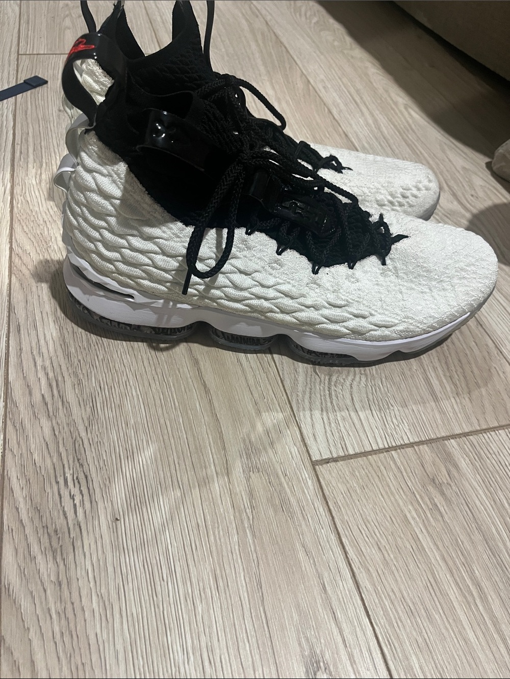 Nike LeBron 15’s Graffiti Men's White and Black High-Top Athletic Shoes